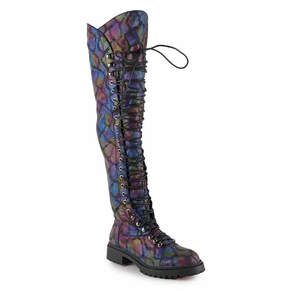 Anthony Wang Multicolored Snake Print Over The Knee Boots - Picture 3 of 3